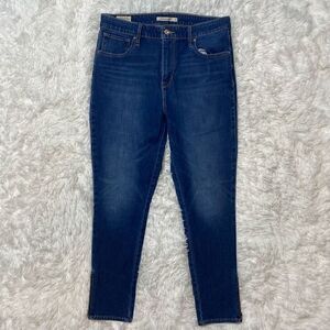 Levis 721 High Rise Skinny Jeans Size 32 Ankle Zipper 27" Inseam Cotton Stretchy